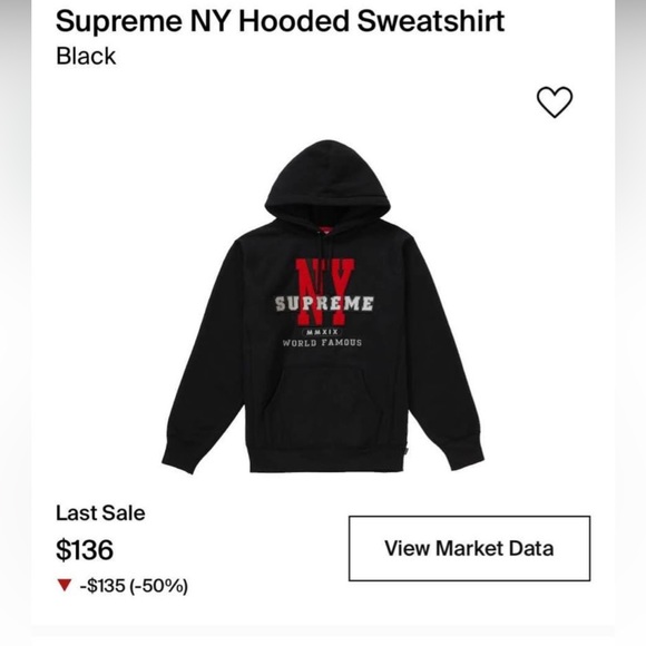 Supreme New York Hooded Sweatshirt Men’s Size M - Picture 5 of 5